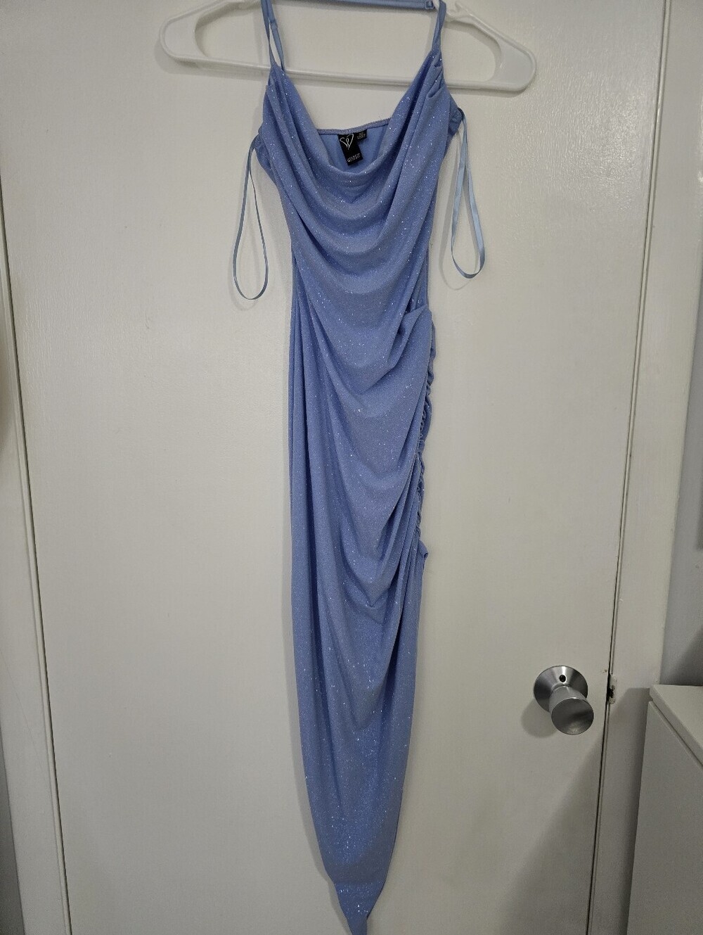 Windsor Sparkle Draped Blue Dress